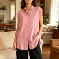 thumbnail image 6 of Sheghy Womens Tank Tops Plus Size Women Spring Summer Cotton Linen Loose New Sleeveless Top, Crew Neck Blouse, 6 of 6