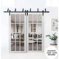 thumbnail image 3 of Slab Barn Door Panel Clear Glass 12 lites | Felicia 3355 Matte White | Sturdy Finished Doors | Pocket Closet Sliding, 3 of 6