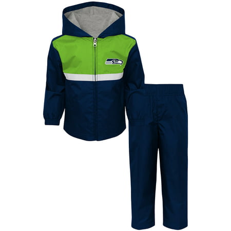 Toddler College Navy/Neon Green Seattle Seahawks Full-Zip Jacket & Pants
