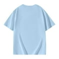 thumbnail image 5 of Cute Summer Tops for Girls Size 13-14 Short Sleeve Casual Round Neck Fashion Cute Print T-Shirt Soft and Comfortable Oversized Pullovers(Print, X02-Sky Blue, 13-14 Years), 5 of 6
