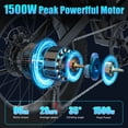 thumbnail image 3 of ZorixBike 1500W Peak Electric Bike for Adults,31 MPH Ebike,20" Fat Tire E Mountain Bike,48V 20Ah UL 2849 Certified Battery Electric Bicycle, 3 of 8