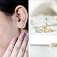 thumbnail image 3 of Rosec Jewels Ethiopian Opal Stud Earrings for Women (AAA Quality) - Natural Opal Diamond Earrings - Ready to Gift, 10K Yellow Gold, 3 of 10
