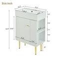 thumbnail image 2 of KYLE & KAY Freestanding Cabinet with Single Ceramic Sink, Combo Storage Vanity for Bathroom, Kitchen, Living Room, Small Spaces, Right Side Storage, White, 2 of 6