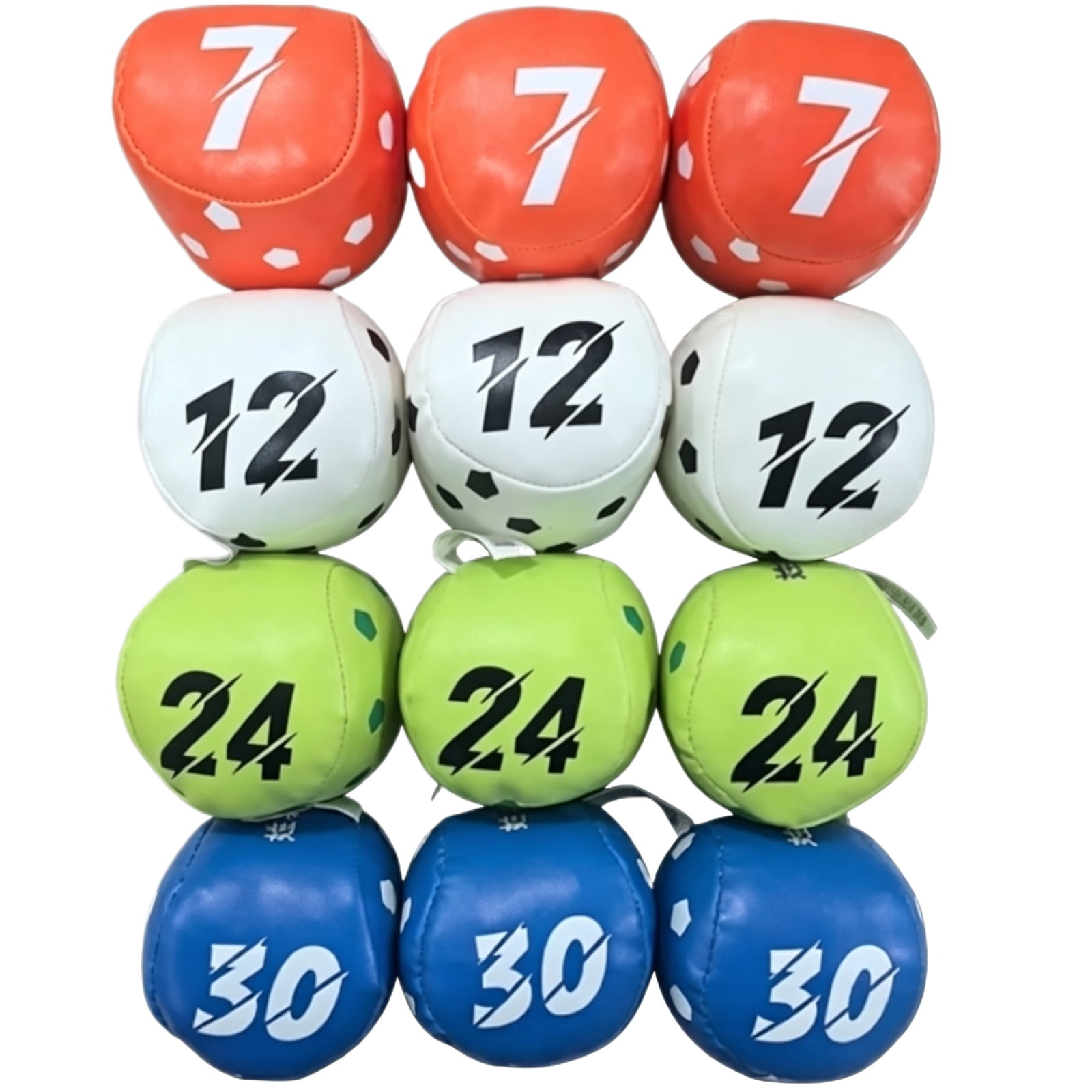 Footbags 12 Pack 2.75 Inch PU Leather Bean Bags, Throwing Tossing Game Balls for Outdoor Backyard Parties, Lawn Games Group Activities