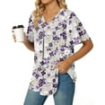 thumbnail image 3 of Fantaslook Womens Tops Dressy Blouses V Neck Short Sleeve Tunic Tops Casual Work Shirts, 3 of 7