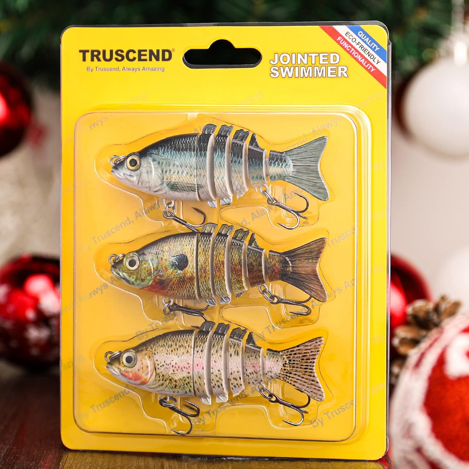 TRUSCEND Swimmax Fishing Lure with BKK Hook， Easy Catch: Wiggling, Vibrating, Rattling with Noise, Heavy-Duty Dyneema Fiber Jointed Swimbait for Bass, Trout, Crappie，Ideal for Family Fishing