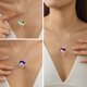 thumbnail image 3 of Juwaliy Collar de Corazón para Mujer para Madre Hija Hermana Dije de Piedra de Nacimiento de Peridoto Verde de Plata Esterlina 925 Joyería Regalo de Navidad Agosto Cumpleaños Día de la Madre, 3 of 7