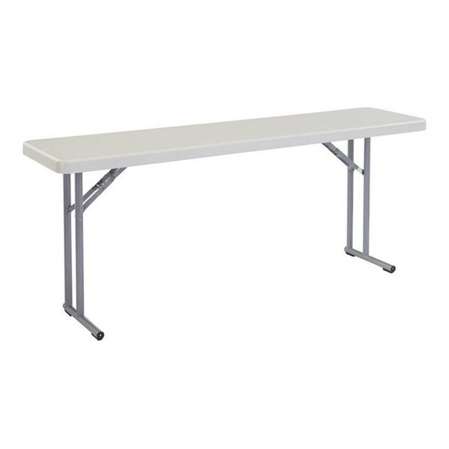 Pemberly Row Table Pliante de Séminaire en Plastique Robuste 18x72 Pouces en Gris Moucheté