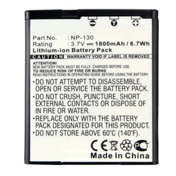 Batteries N Accessories BNA-WB-L8891 Digital Camera Battery - Li-ion, 3.7V, 1800mAh, Ultra High Capacity - Replacement for Casio NP-130 Battery