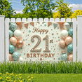 thumbnail image 6 of Yatrandify Rose Gold Balloon Happy Birthday Banner Glitter 21st Celebration Backdrop for Indoor Party Decoration Event, 6 of 7