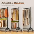 thumbnail image 2 of HOKEEPER 550lb Load Commercial Industrial Grade Heavy Duty Z-Base Garment Rack with Add-On Clothes Hanging Bar, Height Adjustable Clothing Rack Black, 2 of 8