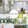 thumbnail image 3 of Guirnalda de eucalipto artificial con rosas de champán, hiedra, hojas verdes, plantas, enredadera, follaje, flores colgantes para boda, fiesta, jardín, hogar, decoración de pared, 3 of 5