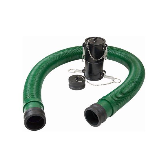 Lippert Components Boyau d'Égout 360784 Waste Master; Longueur Prolongée de 20 Pieds; Longueur Comprimée de 5 Pieds 6 Pouces; Vert; Vinyle; avec Trousse d'Adaptateur de Verrouillage à Double Cames Femelle 363201