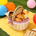 thumbnail image 6 of Yunuuuoa Wicker Basket with Removable Linen Lining, Handwoven Picnic Basket & Home Storage Organizer for Food, Bread, Fruit, Parties, Hiking, and Decor, 6 of 9