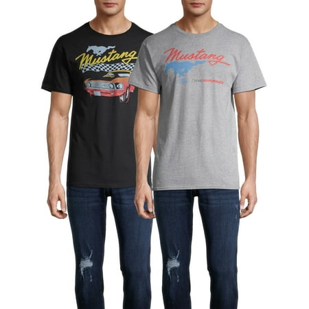 Ford Vintage Mustang & Mustang Racing Men's and Big Men's Graphic T-Shirt, 2-Pack