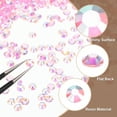 thumbnail image 3 of 5000Pack Flatback Rhinestones Resin, SS6 2mm Round Shine Gems, Clear Light Pink, 3 of 6