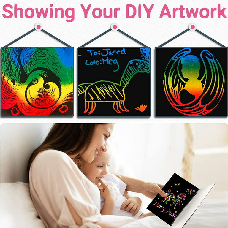 ZMLM Scratch Art Books for Kids: 2 Pack Scratch Off Notebook 5 Color  Drawing Pad Crafts Supplies Kits Best Gifts for 3 4 5 6 7 8 9 Years Old  Girl Boy