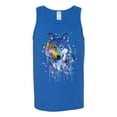 thumbnail image 2 of Wolf Painting Splatter Abstract Art Animal Lover Mens Graphic Tank Top, Royal, 2XL, 2 of 3