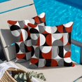 thumbnail image 5 of Vintage Mid-Century Throw Pillow Cover Modern Abstract Geometric Red Gray Cotton Linen Cushion Cover Throw Pillow Case with Invisible Zipper for Couch Sofa Bed Chair Car 26x26 Inch, 5 of 14