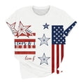 thumbnail image 7 of Vetsdori Womens American Flag T Shirts Short Sleeve Plus Size 4th of July Pullover Red White and Blue Summer Casual Independence Day , Crew Neck Red White and Blue Tops for Junior Fashion, 7 of 7
