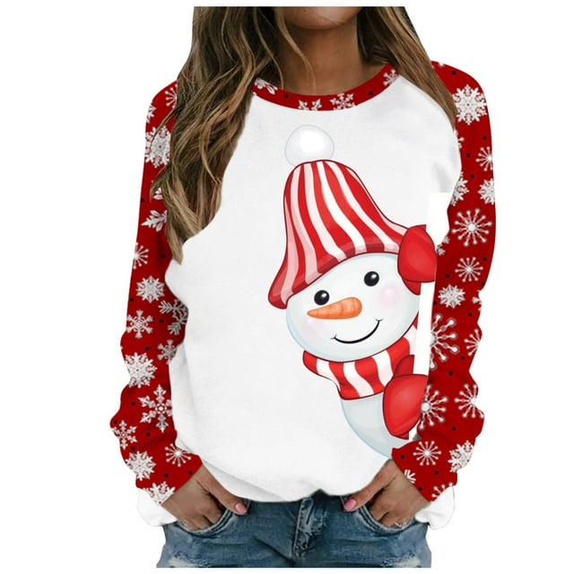 Femmes de Noël Pullover Manches Longues Fermeture Blouse Mi Longueur Veste Hoodie Outwear Doux Col Rond Hiver Cardigan Graphique Imprimé Mode Sweatshirt