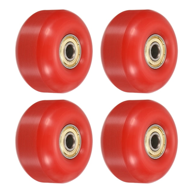 Unique Bargains Roues de Planche à Roulettes 52mm avec Roulements Roues de Rue pour Skateboards Roue de Croisière 95A, Rouge Doré 4 Pack