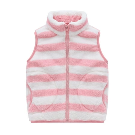 

Ixbnca Sherpa Fleece Vest for Girls Boys Outwear Fuzzy Full Zipper Cute Sleeveless Coats Jacket with Pockets