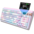 thumbnail image 1 of Teclado mecánico inalámbrico FOPATO H98 RGB de 96 teclas, rosa, 1 of 8