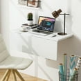 thumbnail image 6 of Canddidliike 31.5 x 23.5 Inch Wall Mounted Folding Table for Small Spaces-White, Modern Wood Nightstand for Wall Minimalist Floating Bedside Tables, 6 of 10