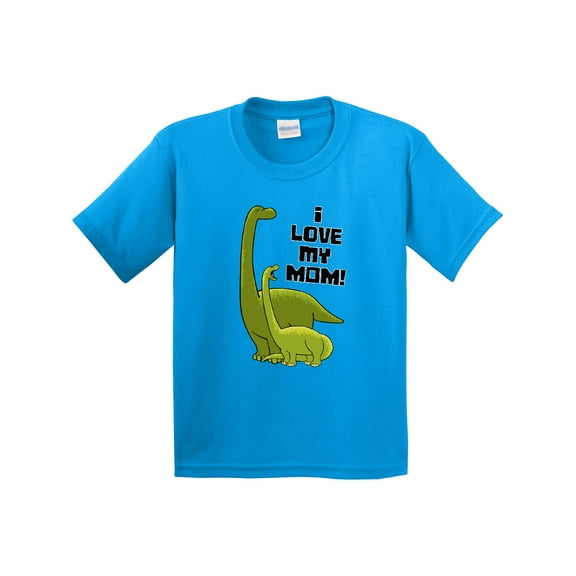 Inktastic I Love My Mom with Baby and Mommy Brontosaurus Youth T-Shirt