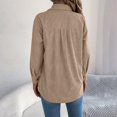 thumbnail image 4 of Shackets for Women Waffle Knit Tops Long Sleeve Button Down Shirt Fall Jackets Outfits Corduroy Jacket Womens Shackets Jacket Plus Size Long Sleeve Shirts Blouses Tops, 4 of 5