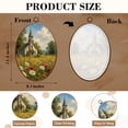 thumbnail image 3 of Canvas Wall Art Farmhouse Barn Country Landscape Rural Scene Wildflowers Old Church Oval Framed Canvas Prints Vintage Wall Hanging Decor for Home Decorations 8.6"x11.4", 3 of 7