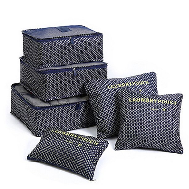 Juego de bolsas de almacenamiento de viaje, organizador de equipaje plegable portátil para zapatos, embalaje de ropa, organizador ordenado, Maleta de armario, 6 piezas
