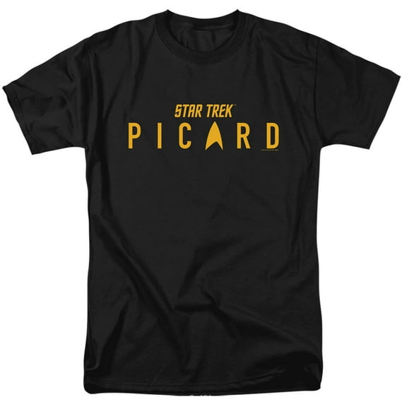 Star Trek Picard Picard Logo Adult 18/1 T-Shirt Black