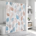 thumbnail image 6 of Botanical Leaves Bathroom Shower Curtains with 12 Hooks Polyester Waterproof Shower Curtain for Stalls and Bathtubs Pink Gray Blue Leaf Branches Boho Decorative Bathroom Privacy Curtain 48x72 Inches, 6 of 9