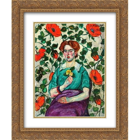 Ilya Mashkov 2x Matted 20x24 Gold Ornate Framed Art Print 'Portrait of a Woman. Minsk'