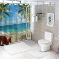 thumbnail image 7 of Orinice  Beach Scene Shower Curtain, Tropical Beach Shower Curtain Summer Shower Curtain Ocean Shower Curtain Palm Tree Shower Curtain Beachy Shower Curtains for Bathroom Set with Hooks 36x72, 7 of 7