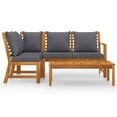 thumbnail image 3 of vidaXL 4 Piece Patio Lounge Set with Cushion Solid Acacia Wood, 3 of 12