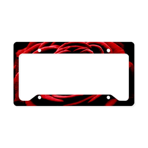 CafePress - Single Red Rose License Plate Holder - Aluminum License Plate Frame, License Tag Holder