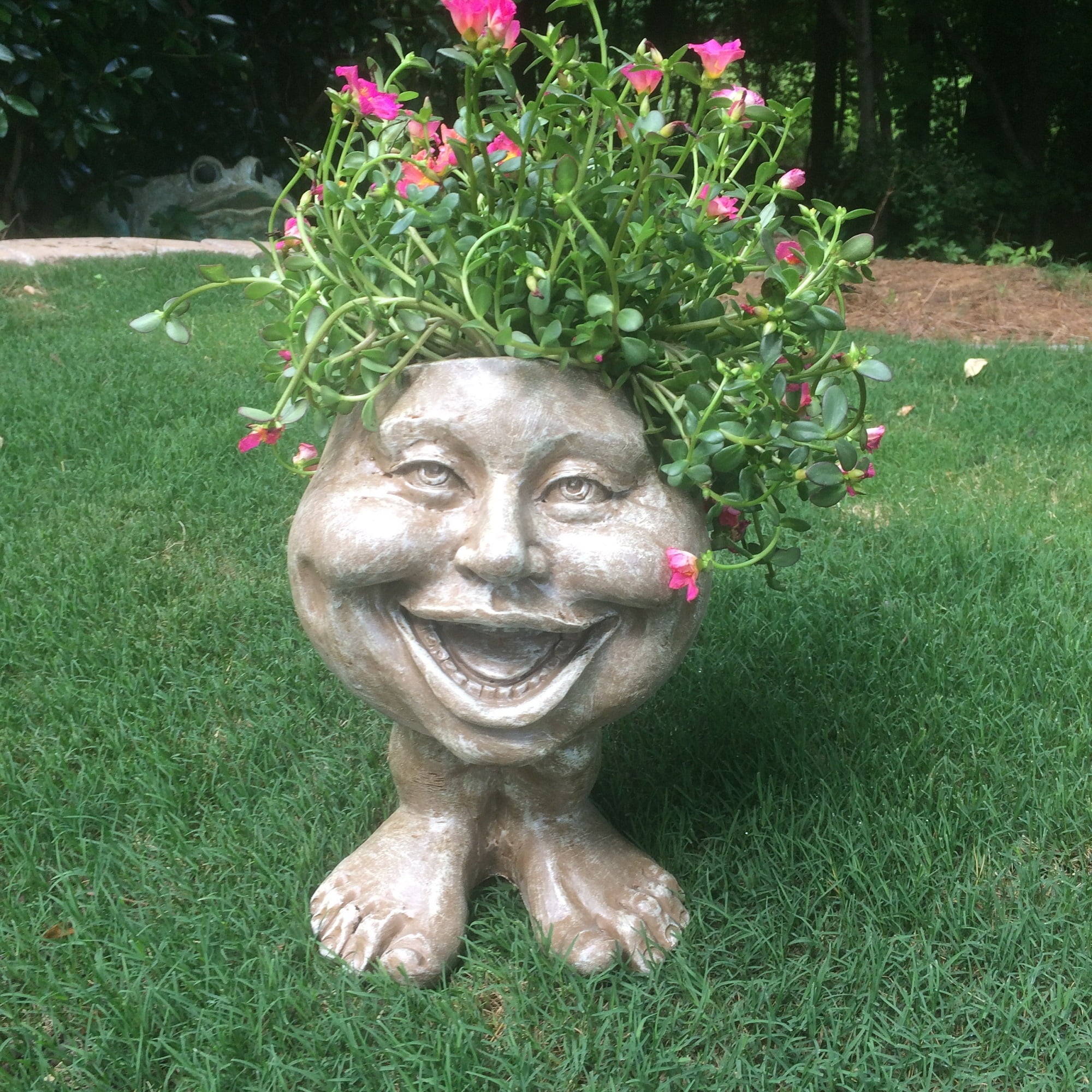 Homestyles Stone Wash Uncle Nate & Aunt Minnie the Muggly Face Statue Planter
