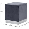 thumbnail image 3 of Meridian Furniture Jax Contemporary Velvet Ottoman/Stool in Gray, 3 of 4