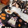 thumbnail image 6 of Manfei Spooky Halloween Bedding King Size, Magical Ghost Bedding Sets King Size, Cartoon Theme Reversible Comforter Sets with Sheets, Super Cozy Room Decoration, 7pcs, 6 of 6