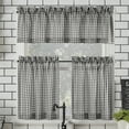 thumbnail image 6 of No. 918 Parkham Farmhouse Plaid Semi-Sheer Rod Pocket Kitchen Curtain Set, 54"x36", Coal, 6 of 9