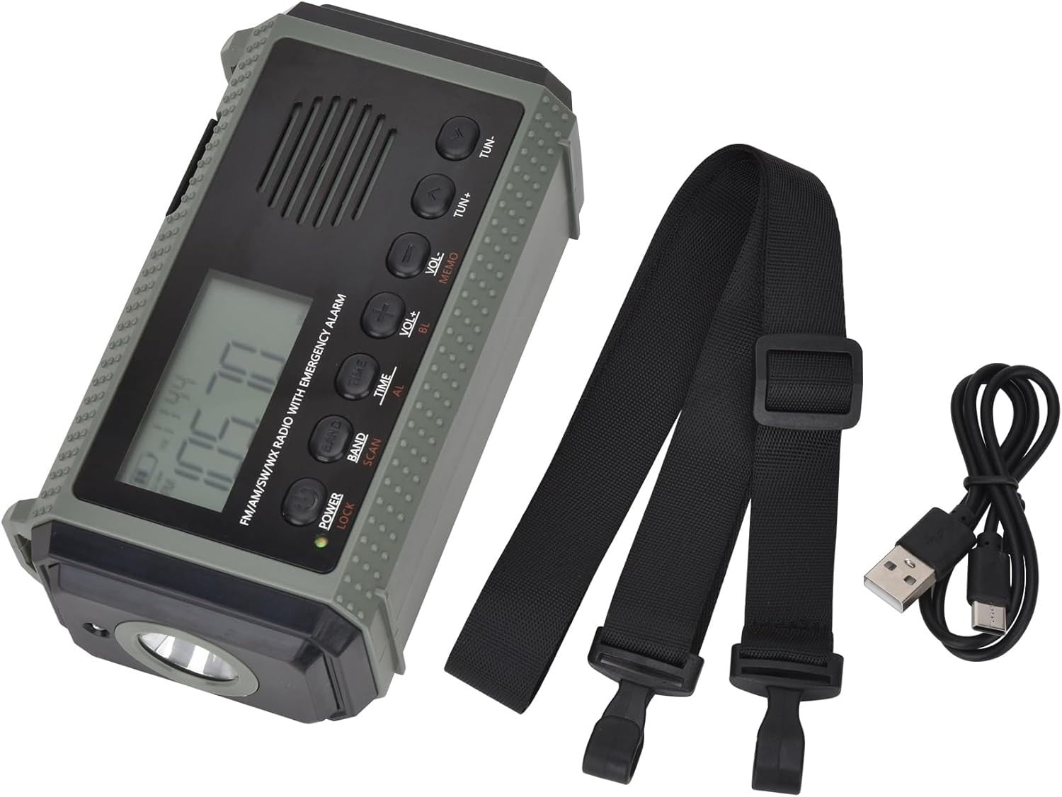 Emergency Radio with NOAA Weather Alert & 10000mAh Power Bank - Solar, Hand Crank, USB Charging for Power Outage, Survival Kit, Camping, and Outdoor Adventures