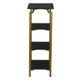 thumbnail image 6 of Household Essentials Crown Narrow 4 Shelf Open Storage Bookshelf Black Oak Wood Grain and Gold Metal, 6 of 7