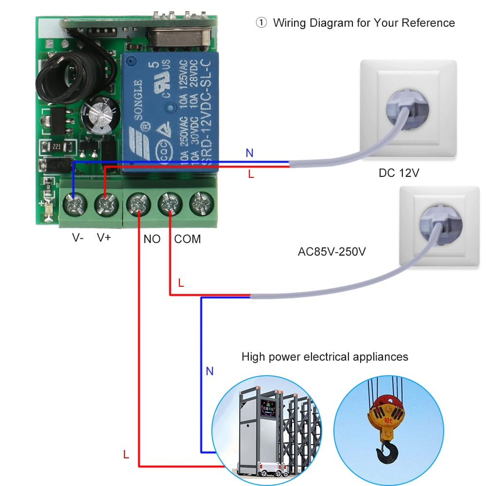 Details about   DC 12V Relay 1CH 433MHz wireless RF Remote Control Switch Transmitter w/Receiver 