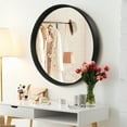 thumbnail image 6 of WallBeyond 24 inch Black Wood Frame Round Bathroom Vanity Mirror, Home Decor Wall Mirror, 6 of 8