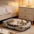 thumbnail image 2 of Warm Plush Pet Bed, All Season Dog Cat Bed with Waterproof Non-Slip Base, Cozy Arctic Velvet(E), 2 of 6