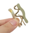 thumbnail image 4 of Unique Bargains 1 Pc Ponytail Buckle Hair Clip Two-color Wave Hair Ponytail Cuff for Women Gold Tone Green, 4 of 5