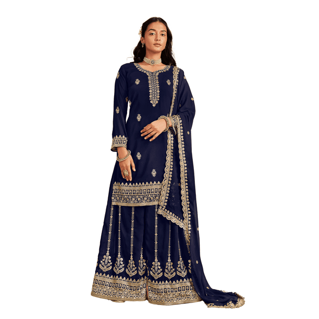 Ensemble sur Mesure pour Femmes, Kurti Droite Sharara avec Dupatta, Kurta Prêt-à-Porter, Robe Sharara, Complet